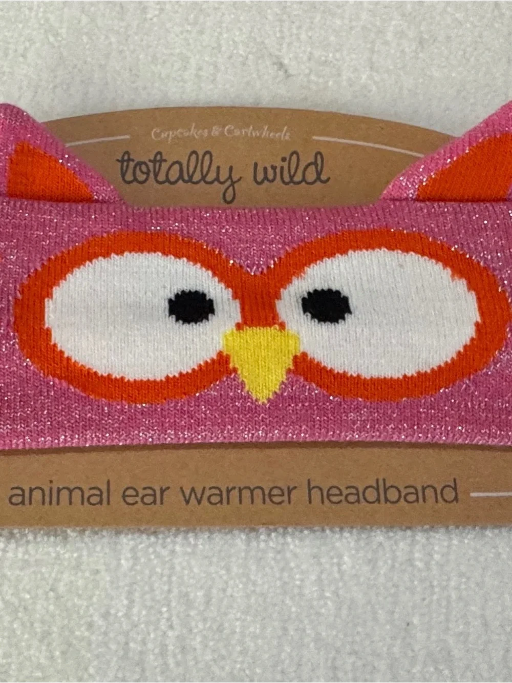 Cupcakes & Cartwheels Pink & Orange Owl Ear Warmer Headband NWT